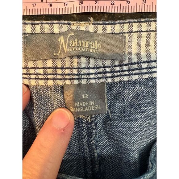 Natural Reflections Women's Denim Chino Shorts Blue Size 12 Casual - Picture 4 of 9